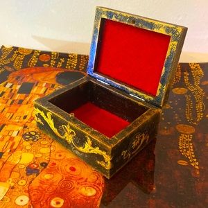 Handmade decoupage jewelry box.